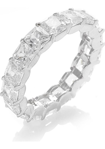 Bayan Zirkon Taş Oval Model Gümüş Yüzük