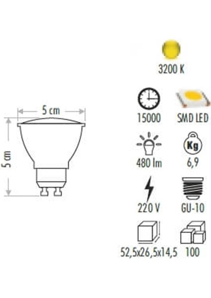 CT-4215 7W Çanak Gün Işığı LED Ampul