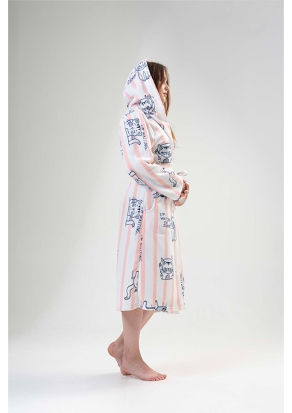 Kadın Kapüşonlu Polar Pink Sabahlık 203184-0221 modelleri