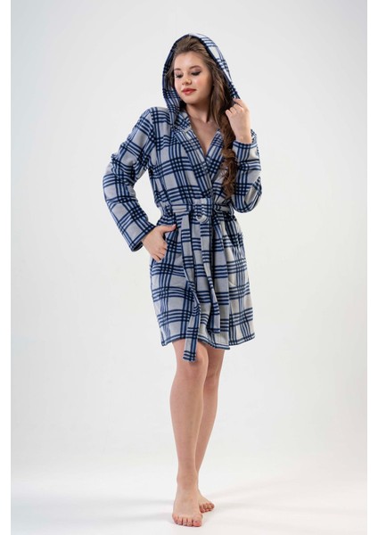 Kadın Kısa Gri Polar Sabahlık 201020-282 fiyatları