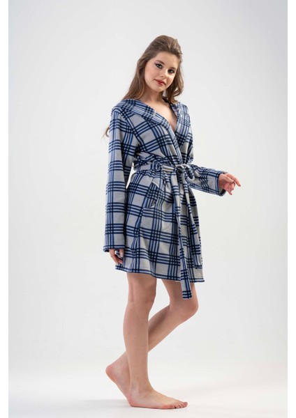 Kadın Kısa Gri Polar Sabahlık 201020-282 fırsatları