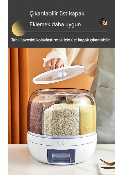 6 Bölmeli Depolama Kabı - Gümüş (Yurt Dışından)