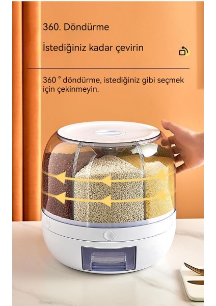 6 Bölmeli Depolama Kabı - Gümüş (Yurt Dışından)