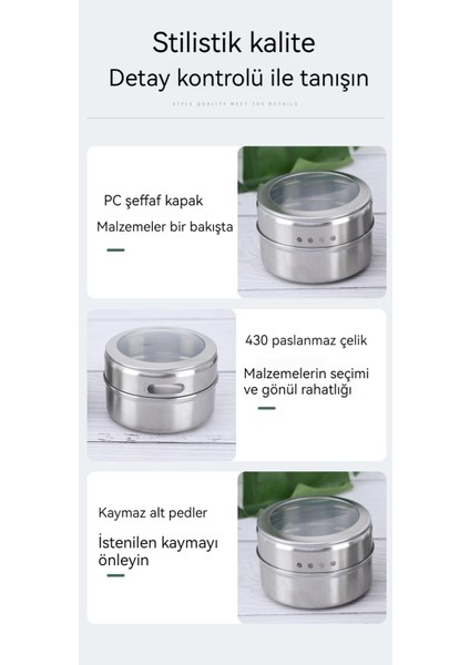 6'lı Paslanmaz Çelik Saklama Kabı - Gümüş (Yurt Dışından)