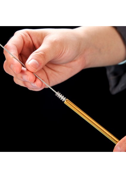 Temizleme Fırçası Ile Renkli Paslanmaz Çelik Pipet (Yurt Dışından)