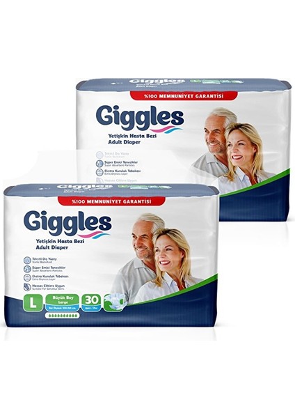 Yetişkin Hasta Bezi Büyük Boy Large 2 Paket 60 Adet