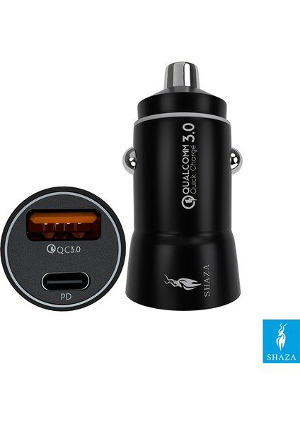 Pd 20W Type-C + USB 18W Çıkışlı Hızlı Araç Şarj Cihazı Çakmak Şarj