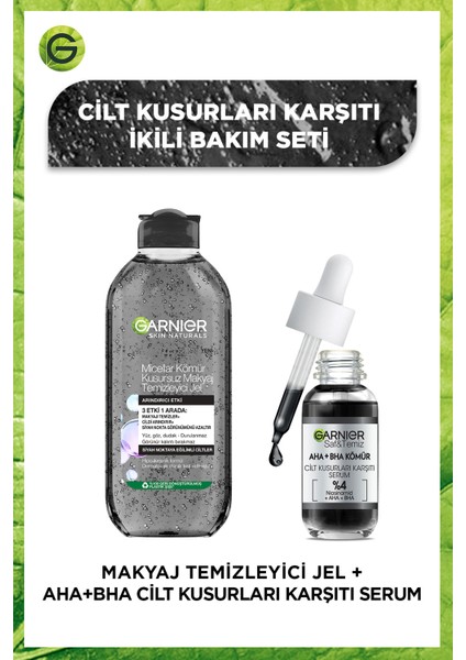 Aha+Bha Cilt Kusurları Karşıtı Serum + Makyaj Temizleyici Jel Seti