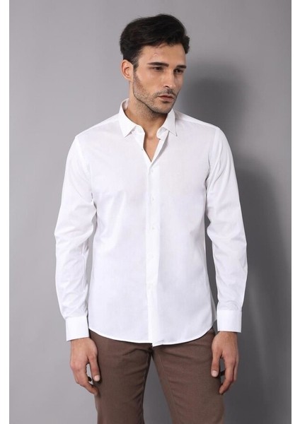 Modelli Slimfit Krem Gömlek modelleri