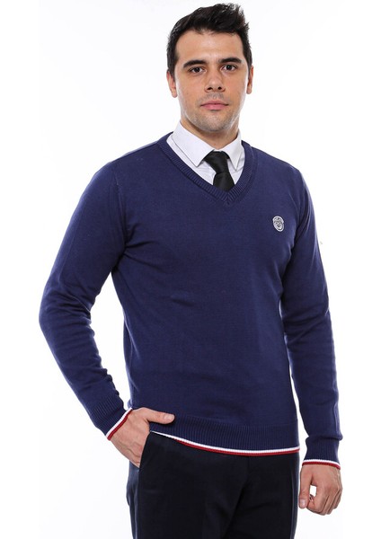 Lacivert V Yaka Slimfit Triko fiyatları