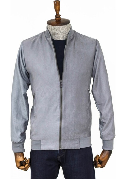 Gri Fermuarlı Bomber