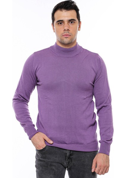 Yarım Balıkçı Yaka Mor Triko modelleri