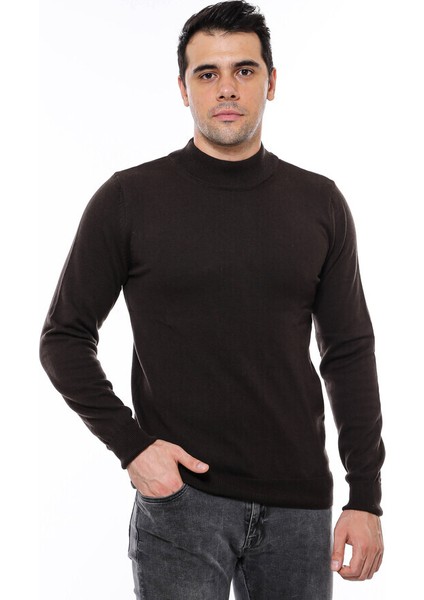 Yarım Balıkçı Yaka Kahverengi Triko indirimleri