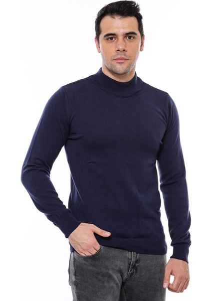 Yarım Balıkçı Yaka Lacivert Triko indirimleri