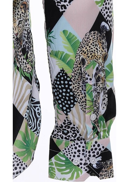 Desenli Slim Fit Uzun Kollu Gömlek modelleri