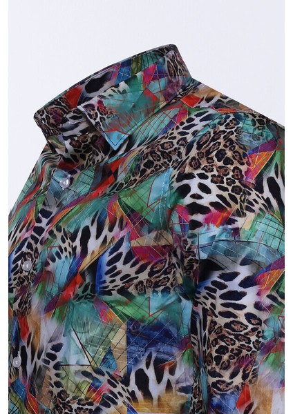 Çiçek Desenli Slim Fit Uzun Kollu Gömlek fiyatları