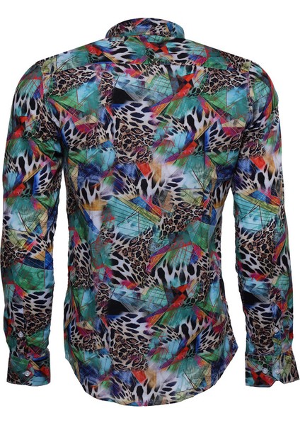 Çiçek Desenli Slim Fit Uzun Kollu Gömlek modelleri