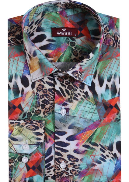 Çiçek Desenli Slim Fit Uzun Kollu Gömlek indirimleri