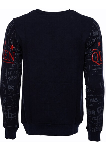 Lacivert Taşlı Desenli Sweatshirt modelleri