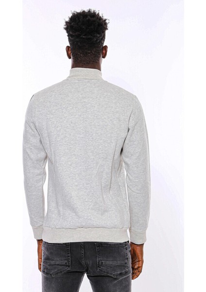 Gri Fermuarlı Baskılı Sweatshirt indirimleri