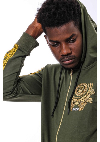 Yeşil Kapşonlu Baskılı Sweatshirt fiyatları