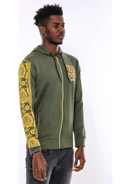 Yeşil Kapşonlu Baskılı Sweatshirt fırsatları