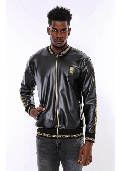 Siyah Deri Görünümlü Mevsimlik Mont fiyatları