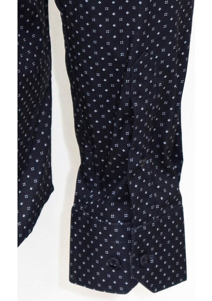 Lacivert Desenli Slim Fit Gömlek indirimleri