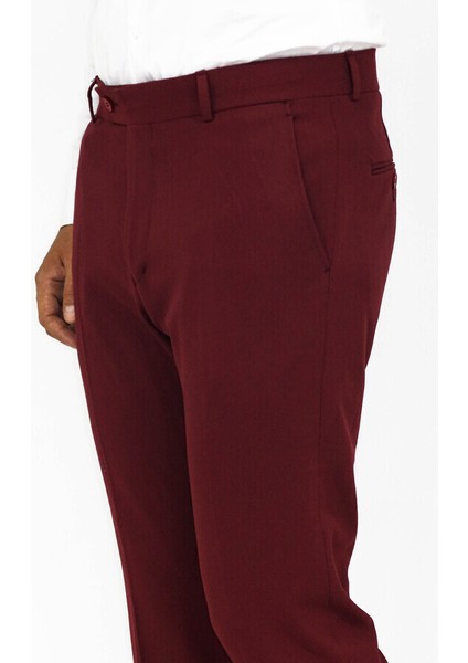 Bordo Slim Fit Pantolon modelleri