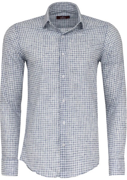 Lacivert Ekose Gömlek