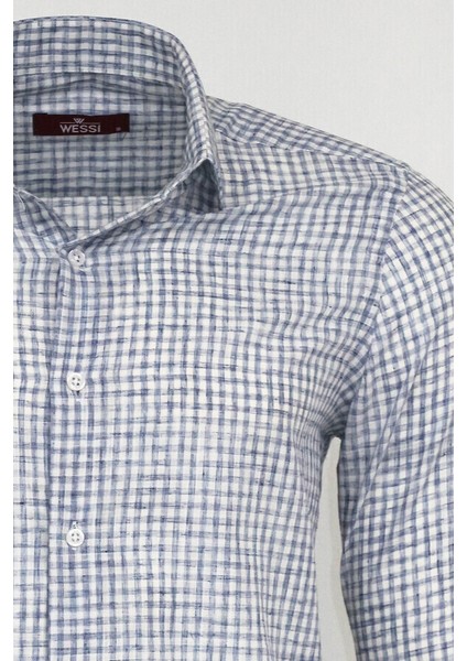 Lacivert Ekose Gömlek modelleri