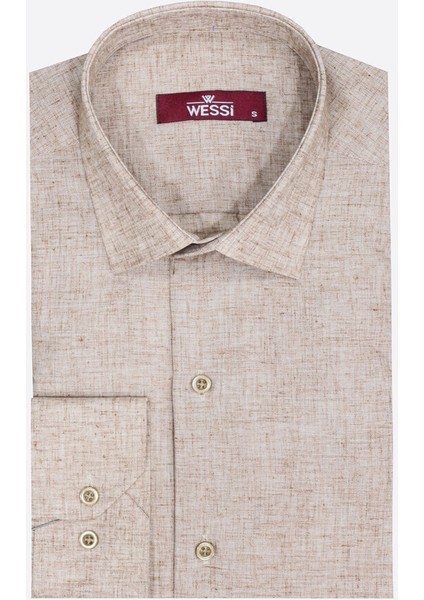 Slim Fit Kahverengi Desenli Gömlek fiyatları
