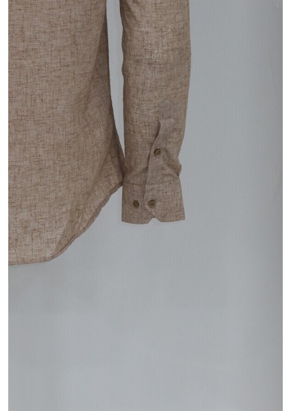 Slim Fit Kahverengi Desenli Gömlek fırsatları