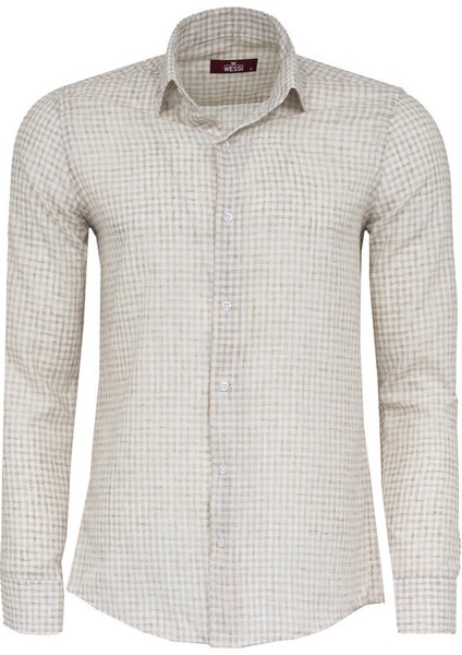 Açık Kahverengi Ekose Gömlek