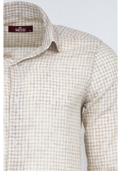 Açık Kahverengi Ekose Gömlek modelleri