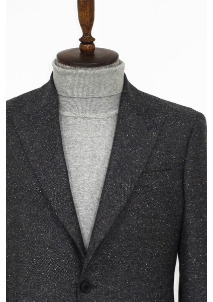 Füme Kazayağı Desenli Yün Ceket fiyatları