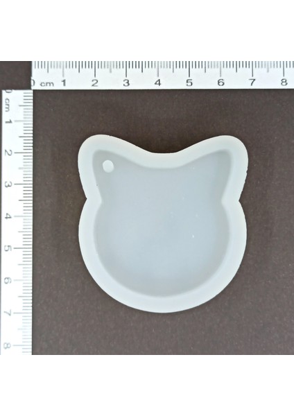 Epoksi Reçine Kedi Kafası Anahtarlık Silikon Kalıp 1. Kalite HB2010-0120