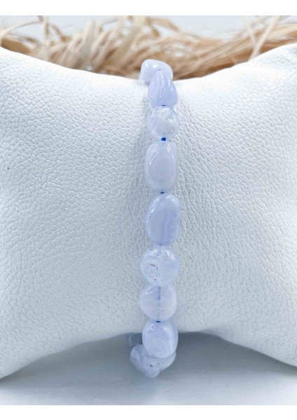 Mavi Kalsedon Tımbıl Küçük Boy Doğal Taş Bileklik