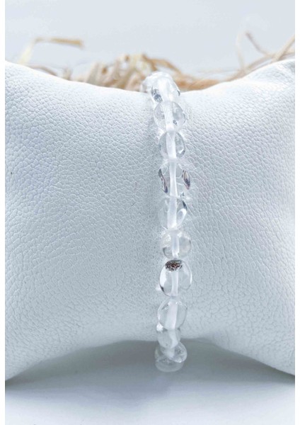 Kristal Kuvars Tımbıl Küçük Boy Doğal Taş Bileklik