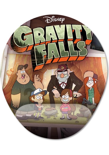 Gravity Falls / Esrarengiz Kasaba Bilek Destekli Mousepad Model - 1 Oval