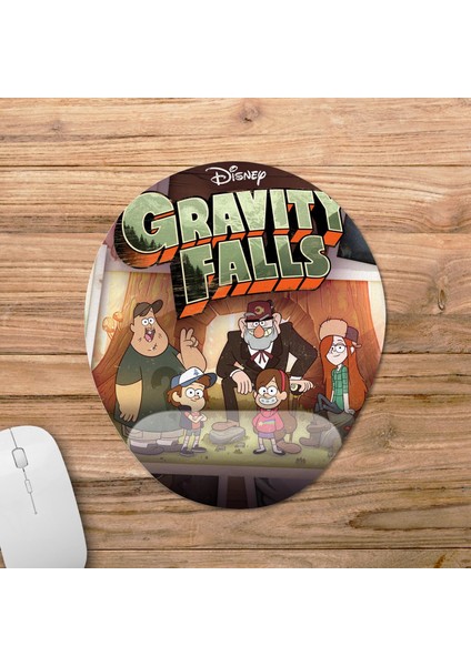 Gravity Falls / Esrarengiz Kasaba Bilek Destekli Mousepad Model - 1 Oval