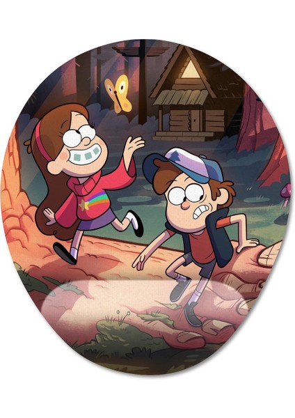 Gravity Falls / Esrarengiz Kasaba Bilek Destekli Mousepad Model - 2 Oval