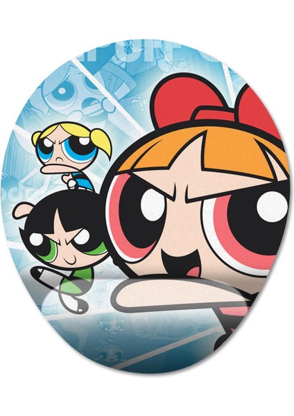 Powerpuff Girls Bilek Destekli Mousepad Model - 2 Oval