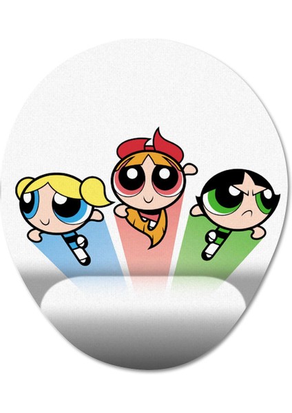 Powerpuff Girls Bilek Destekli Mousepad Model - 3 Oval