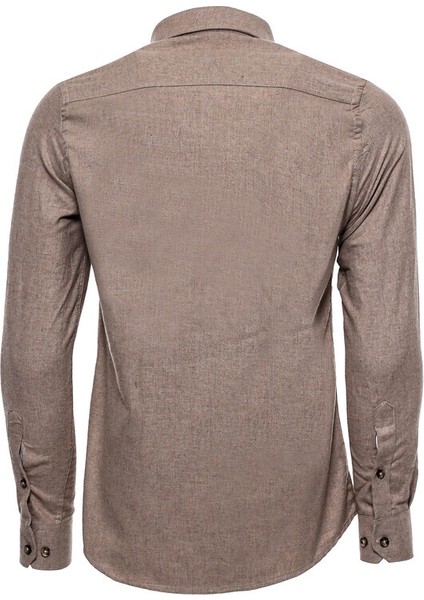 Bej Desensiz Slimfit Oduncu Gömlek modelleri