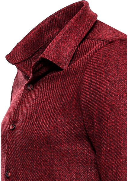 Bordo Desensiz Slimfit Oduncu Gömlek fiyatları