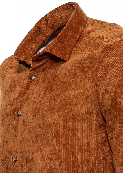 Kadife Uzun Kollu Kahveengi Gömlek fiyatları