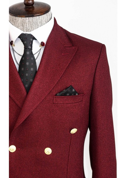 Kruvaze Bordo Slim Fit Tek Ceket fiyatları
