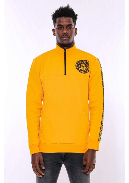 Sarı Fermuarlı Baskılı Sweatshirt fiyatları