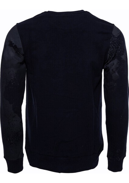 Lacivert Taşlı Baskılı Desenli Sweatshirt modelleri